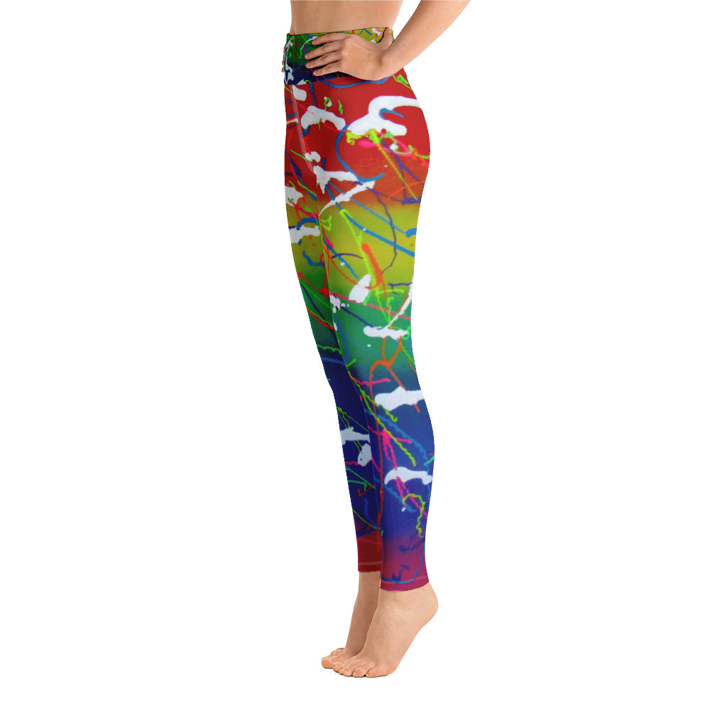Clothing - Paint With Josh Yoga Leggings - White + Splatter Logo