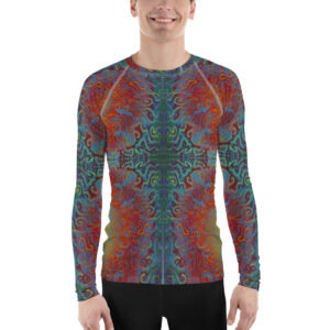 Neon Electric Swirls Men's Rash Guard