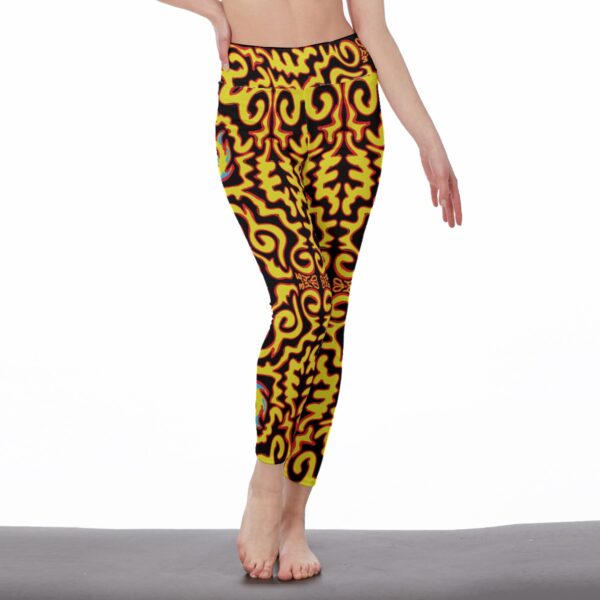RYB Swirls All-Over Print Women's High Waist Leggings | Side Stitch Closure