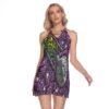 Psychedelic Trek All-Over Print Women's Round Neck Above Knee Dress