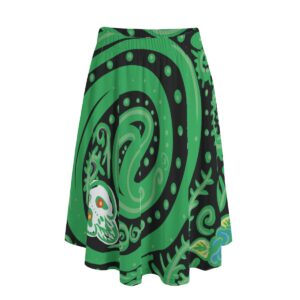 Swirls of life and death All-Over Print Women's Long Maxi Skirt With Pockets