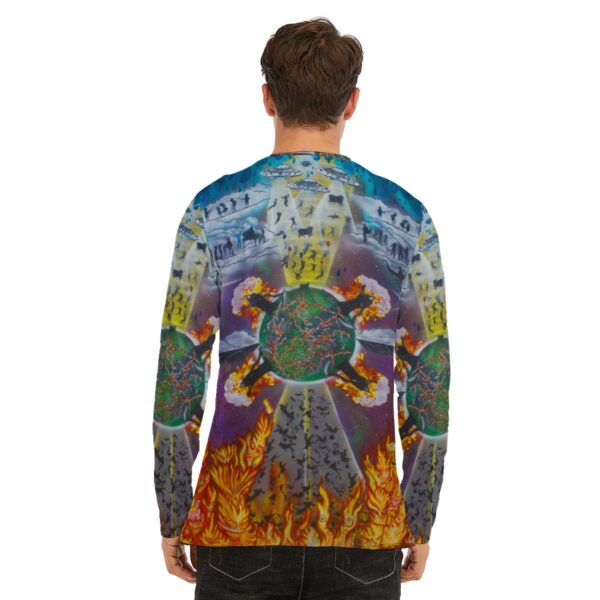 Stairway to heaven/ Highway to Hell All-Over Print Long Sleeve T-Shirt | 190GSM Cotton - Image 4