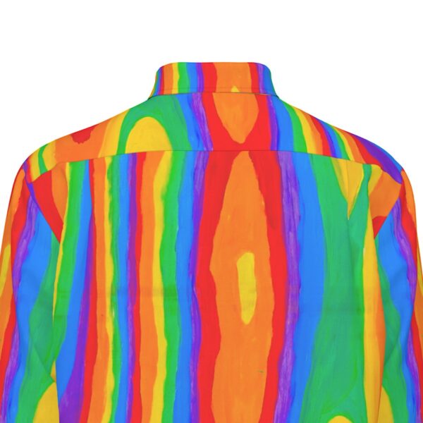 Heat Rainbow All-Over Print Men's Long Sleeve Shirt | 115GSM Cotton poplin - Image 7