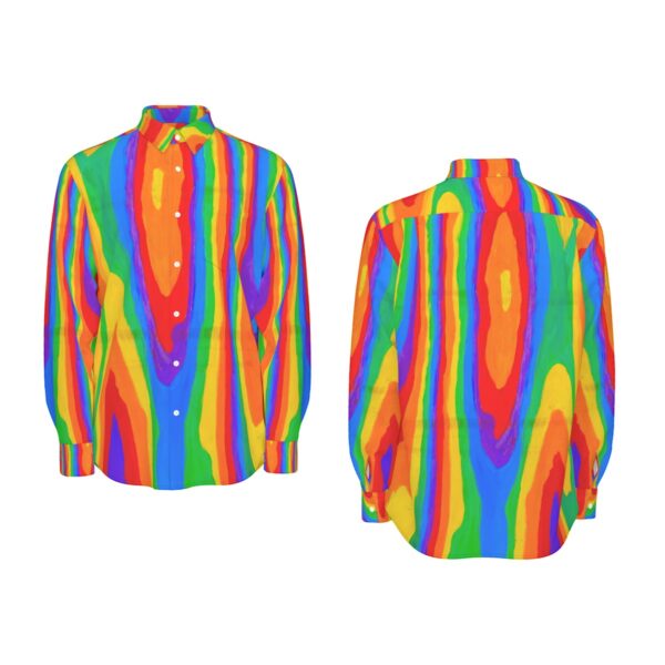 Heat Rainbow All-Over Print Men's Long Sleeve Shirt | 115GSM Cotton poplin