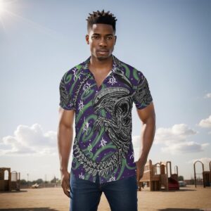 Swirly Xenomorph All-Over Print Men's Shirt