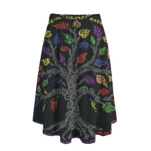 Swirly Tree of Life All-Over Print Women's Long Maxi Skirt With Pockets