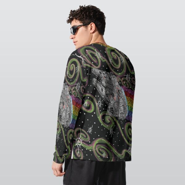 Swirly Millennium Falcon  All-Over Print Long Sleeve T-Shirt | 190GSM Cotton - Image 2