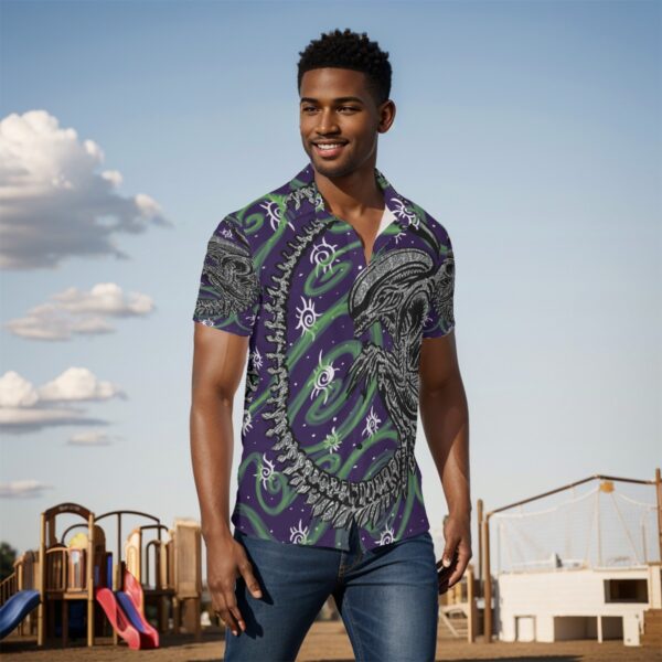 Swirly Xenomorph All-Over Print Men's Shirt - Image 2