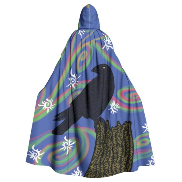 Crow of Swirls All-Over Print Unisex Hooded Cloak - Image 2