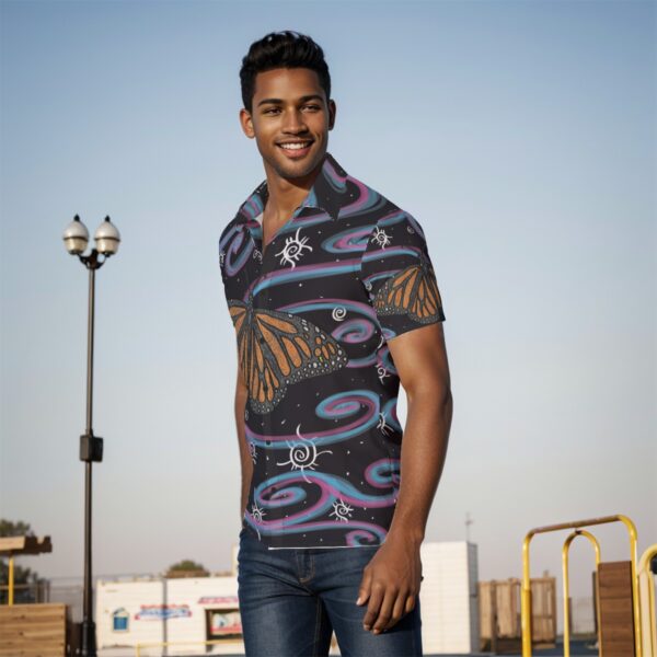 Swirly Monarch All-Over Print Men's Shirt - Image 3