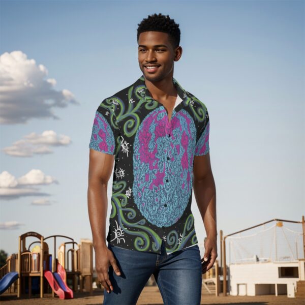 Neon Swirl Moon All-Over Print Men's Shirt - Image 2