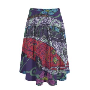 Trippy Hippy Van All-Over Print Women's Long Maxi Skirt With Pockets