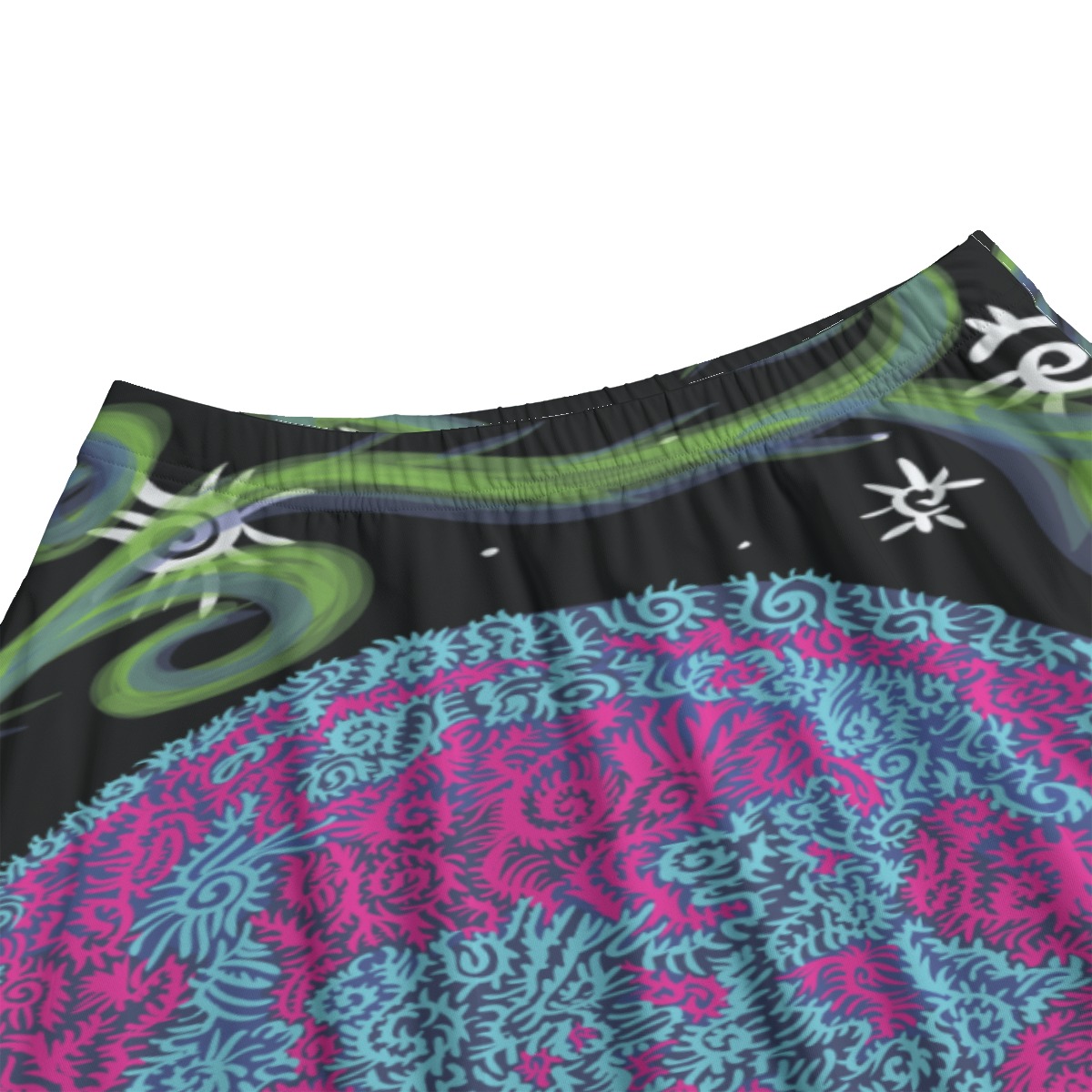 Neon Swirl Moon All-Over Print Women's Long Maxi Skirt With Pockets - Image 3