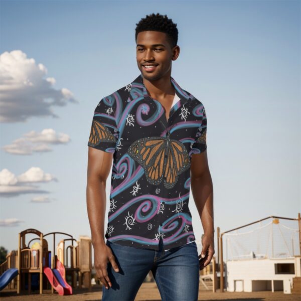 Swirly Monarch All-Over Print Men's Shirt - Image 2