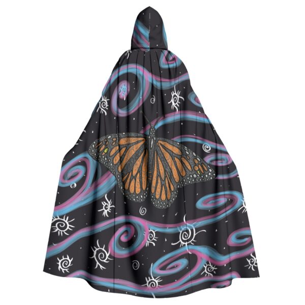 Swirly Monarch All-Over Print Unisex Hooded Cloak - Image 2