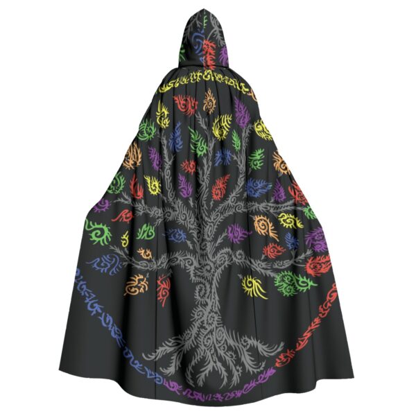 Swirly tree of life All-Over Print Unisex Hooded Cloak - Image 2