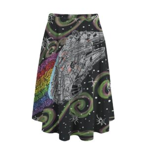 Swirly Millennium Falcon All-Over Print Women's Long Maxi Skirt With Pockets