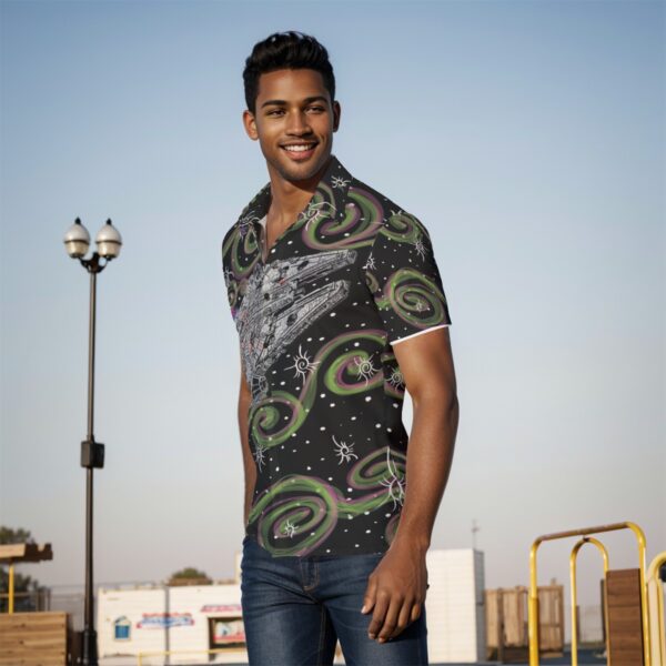 Swirly Millennium Falcon All-Over Print Men's Shirt - Image 3