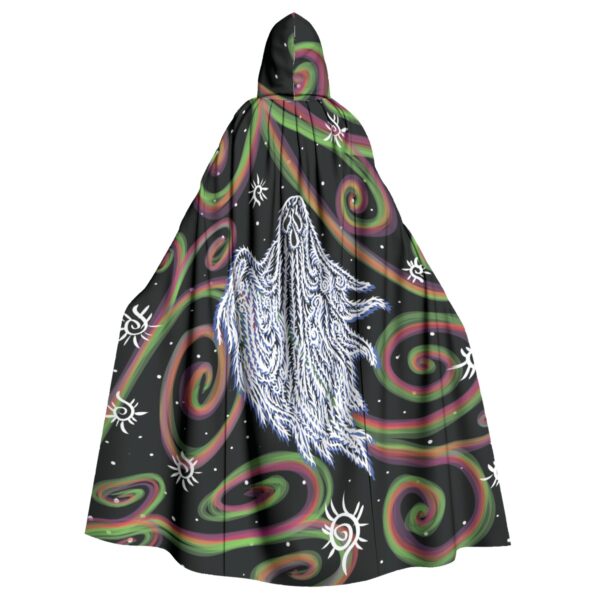 When the Swirls Ghost All-Over Print Unisex Hooded Cloak - Image 2