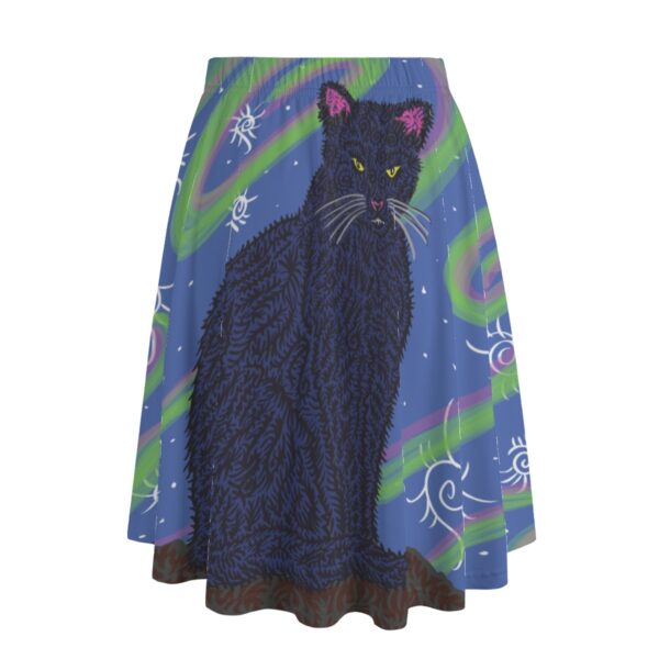 Mystery of the black ca All-Over Print Women's Long Maxi Skirt With Pockets - Image 2