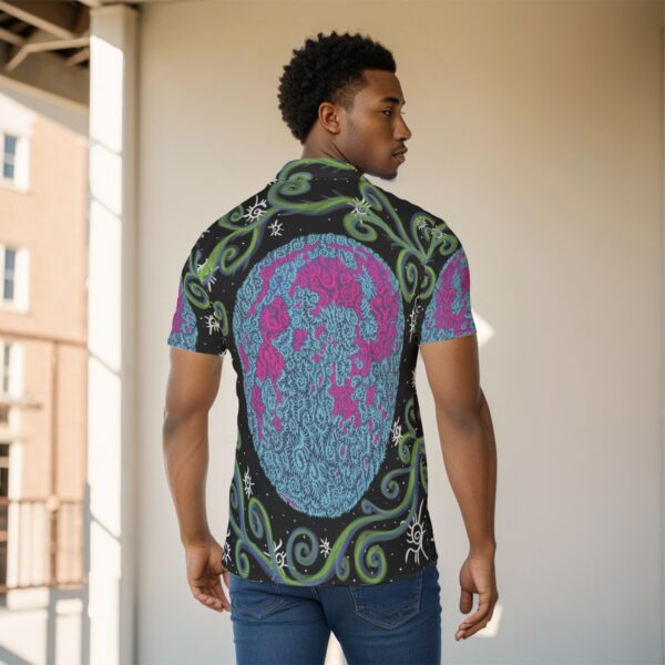 Neon Swirl Moon All-Over Print Men's Shirt - Image 4