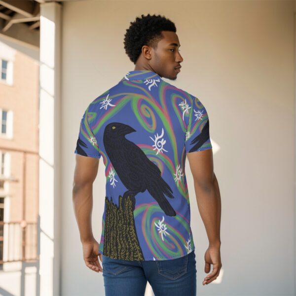 Crow of Swirls All-Over Print Men's Shirt - Image 4