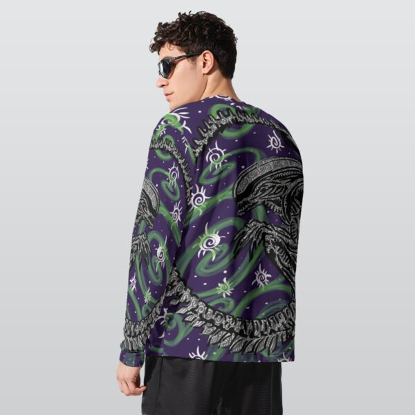 Swirly Xenomorph All-Over Print Long Sleeve T-Shirt | 190GSM Cotton - Image 2