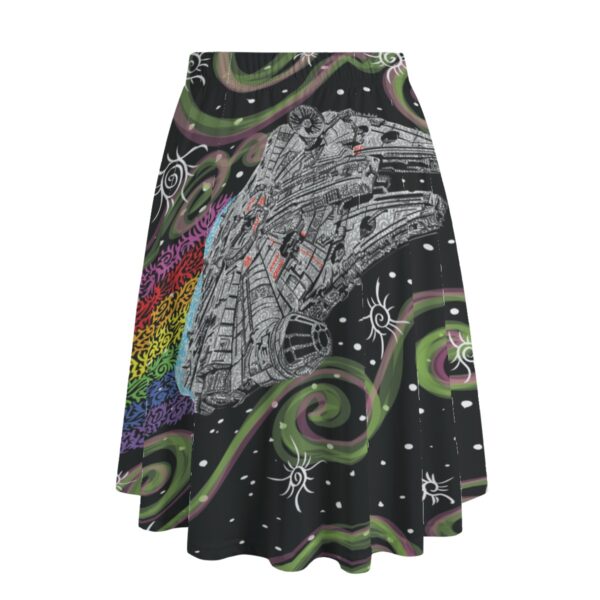 Swirly Millennium Falcon All-Over Print Women's Long Maxi Skirt With Pockets - Image 2