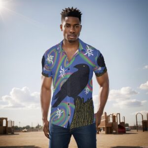 Crow of Swirls All-Over Print Men's Shirt