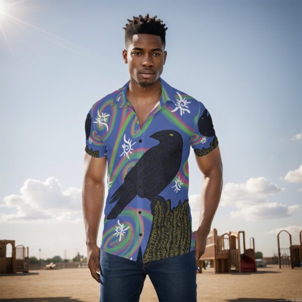 Crow of Swirls All-Over Print Men's Shirt