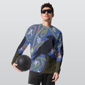 Crow of Swirls All-Over Print Long Sleeve T-Shirt | 190GSM Cotton