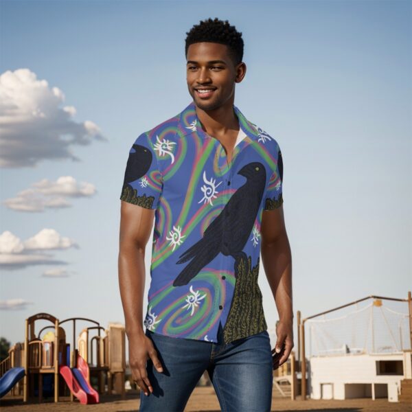 Crow of Swirls All-Over Print Men's Shirt - Image 2