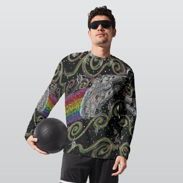 Swirly Millennium Falcon  All-Over Print Long Sleeve T-Shirt | 190GSM Cotton