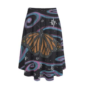 Swirly Monarch  All-Over Print Women's Long Maxi Skirt With Pockets