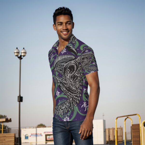 Swirly Xenomorph All-Over Print Men's Shirt - Image 3