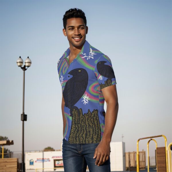 Crow of Swirls All-Over Print Men's Shirt - Image 3