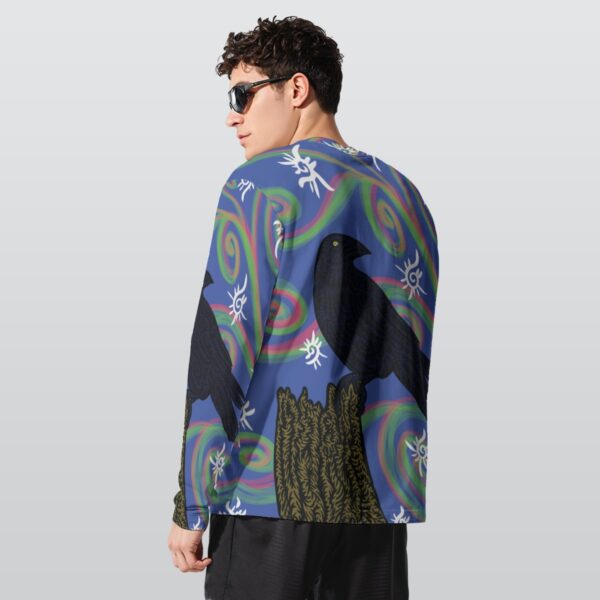 Crow of Swirls All-Over Print Long Sleeve T-Shirt | 190GSM Cotton - Image 2