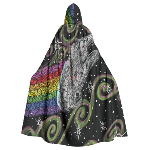 Swirly Millennium Falcon All-Over Print Unisex Hooded Cloak - Image 2