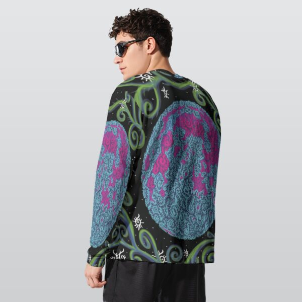 Neon Swirl Moon All-Over Print Long Sleeve T-Shirt | 190GSM Cotton - Image 2