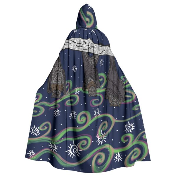 Swirls of bats All-Over Print Unisex Hooded Cloak - Image 2