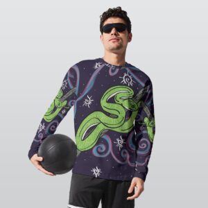 Snake of Swirls All-Over Print Long Sleeve T-Shirt | 190GSM Cotton
