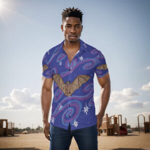 Bat Swirls All-Over Print Men's Shirt