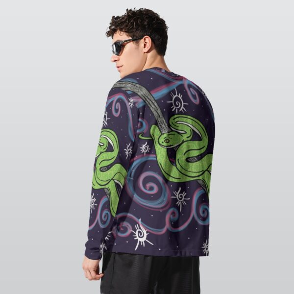 Snake of Swirls All-Over Print Long Sleeve T-Shirt | 190GSM Cotton - Image 2