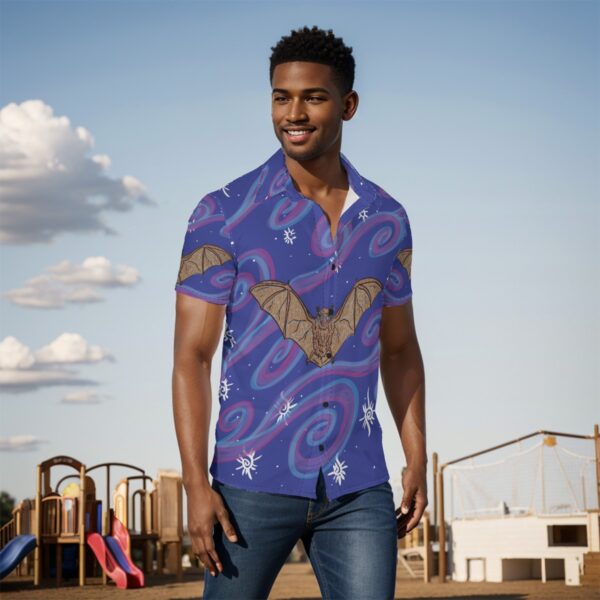 Bat Swirls All-Over Print Men's Shirt - Image 2
