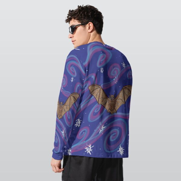 Bat Swirls All-Over Print Long Sleeve T-Shirt | 190GSM Cotton - Image 2