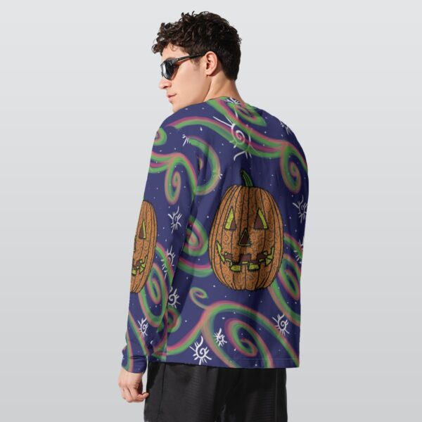 Pumpkin Spice Swirls All-Over Print Long Sleeve T-Shirt | 190GSM Cotton - Image 2