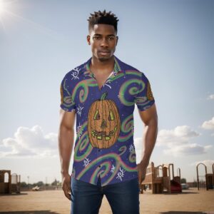 Pumpkin Spice Swirls All-Over Print Men's Shirt