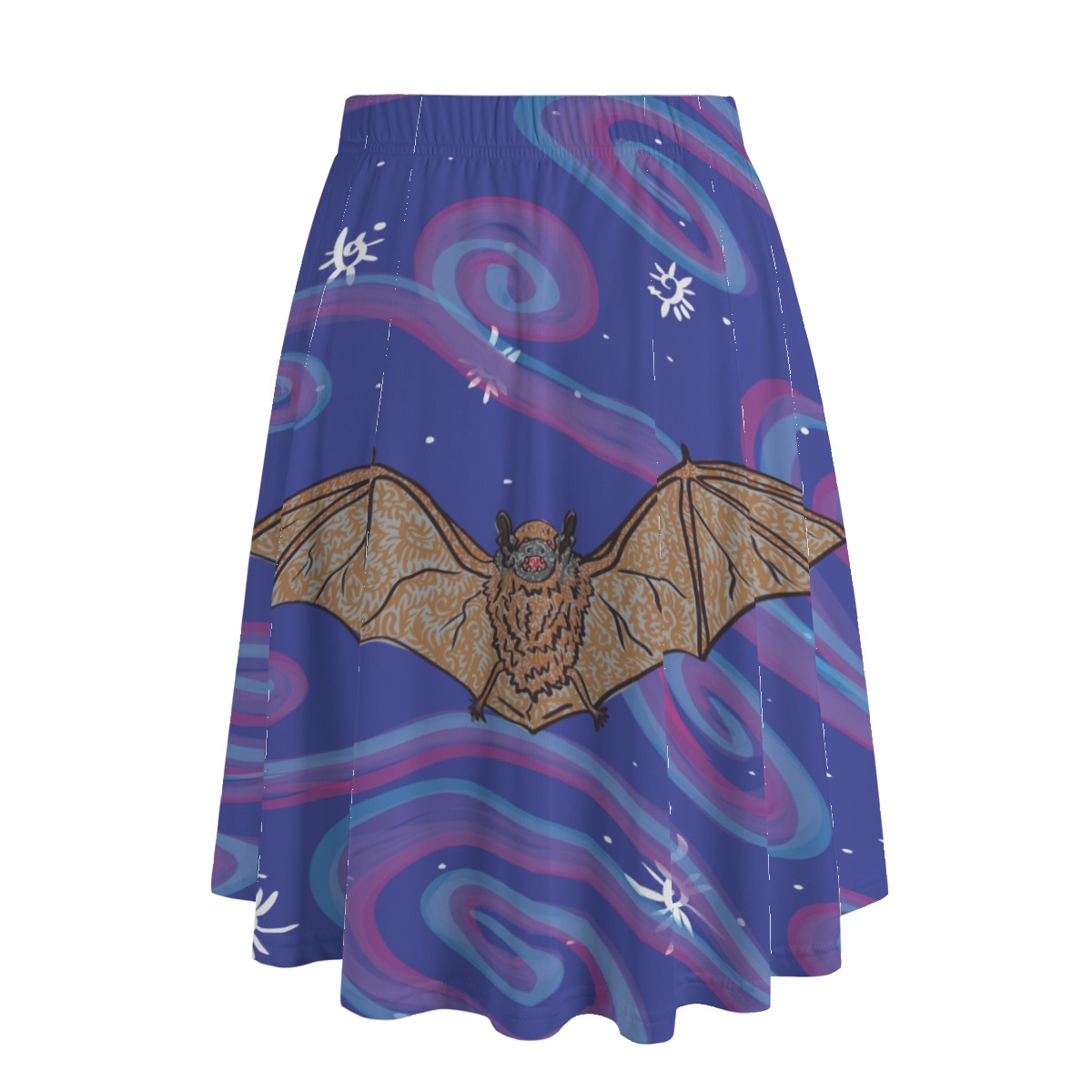 bat swirls All-Over Print Women's Long Maxi Skirt With Pockets - Image 2