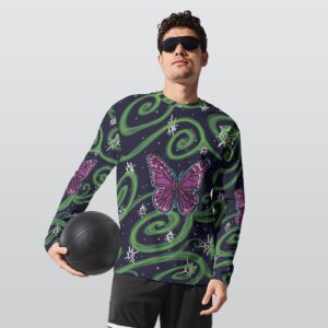 Pink Butterfly swirls All-Over Print Long Sleeve T-Shirt | 190GSM Cotton