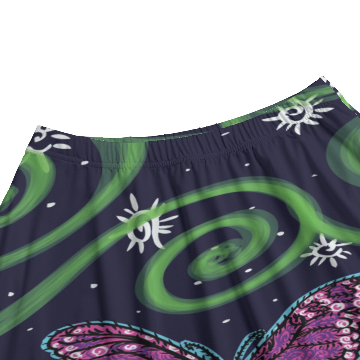 pink butterfly swirls All-Over Print Women's Long Maxi Skirt With Pockets - Image 3